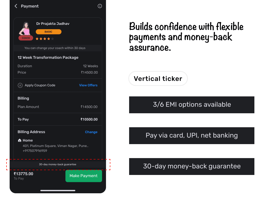 The checkout sticky footer carrying the payment methods